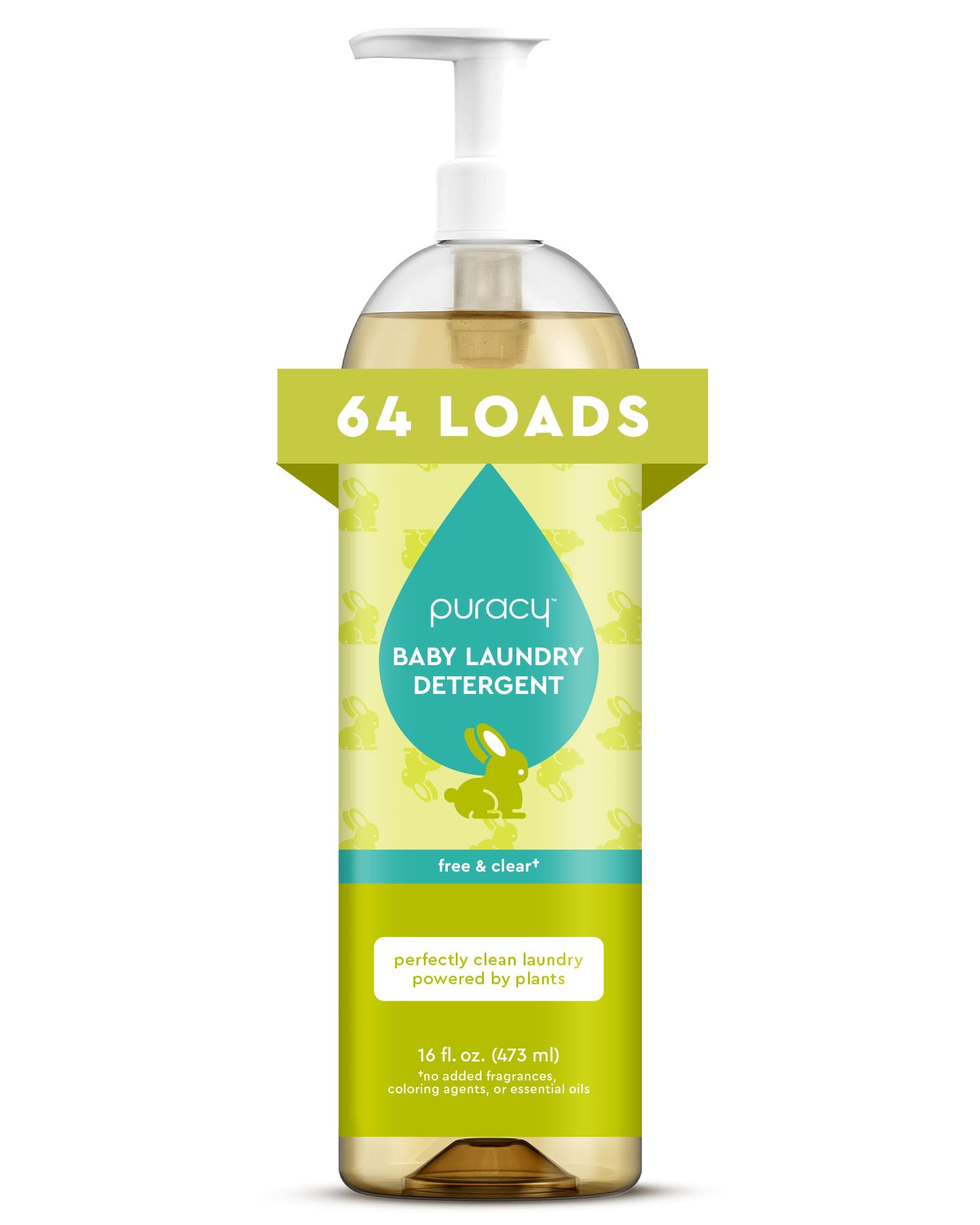 Puracy Liquid Baby Laundry Detergent - 1,4 Dioxane Free, Natural, Scent-Free Gentle Laundry Detergent Liquid Concentrate Laundry Pouch with Stain Fighting Enzymes (Baby- Free & Clear, 16oz)