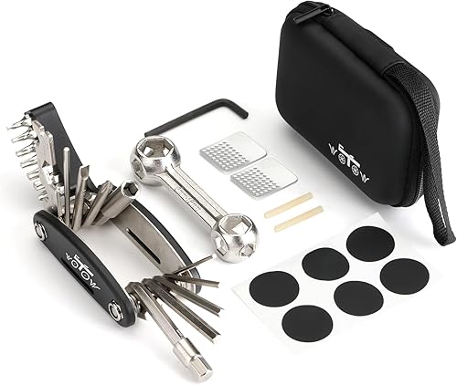 WOTOW Kit de herramientas de reparación de bicicletas, multiherramienta 21 en 1 con llave de hueso, kit de herramientas portátil para bicicleta de