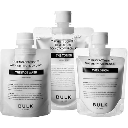 Amazon Bulk Homme バルクオム バルクオム フェイスケアセット メンズスキンケア 洗顔 化粧水 乳液 プレゼント袋なし Bulk Homme バルクオム フェイスケアセット 通販