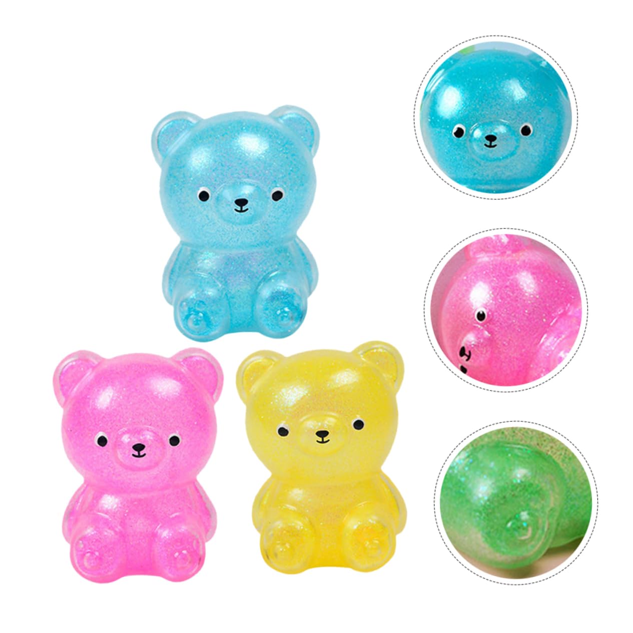 Toyvian Squeeze Bear - Portable Stress Relief Toy Compact Soft Squishy Bear for Anxiety Ideal for Kids and Adults 7.5X5.6X5.0Cm - Image 3