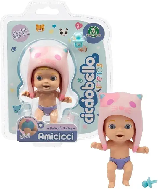 Amicicci Cicciobello Animal Cuties Cat Boy - Amici Cucciolotti Figurine Mancanti per Bambine 3+