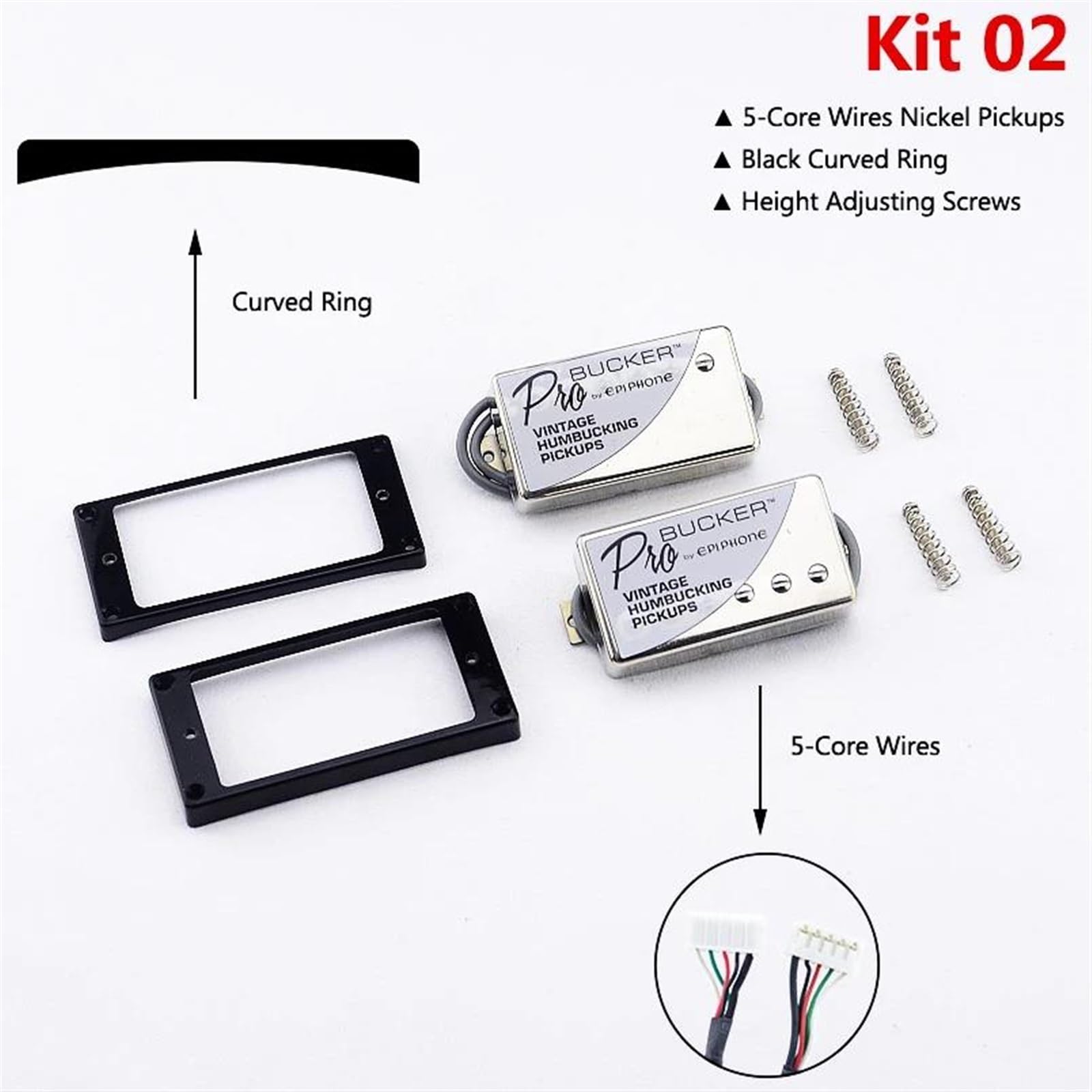 1 Set Elektrische Gitarre Alnico Humbucker Pickup Nickel/Gold Abdeckung Doppel Coil Pickup(Kit 2)