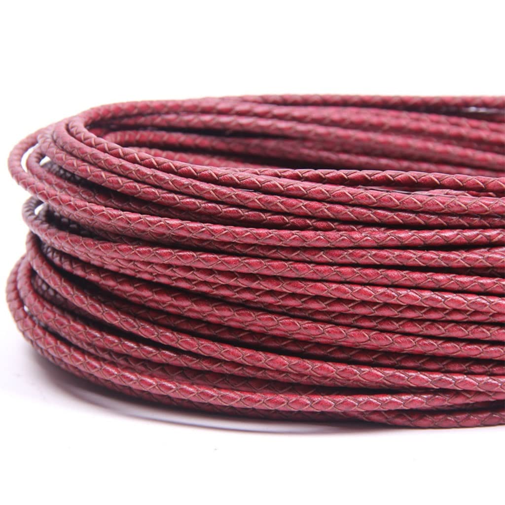 Cuerda tejida de cuero de 4mm para reparar o crear pulseras artesanales sin que se deshilache
