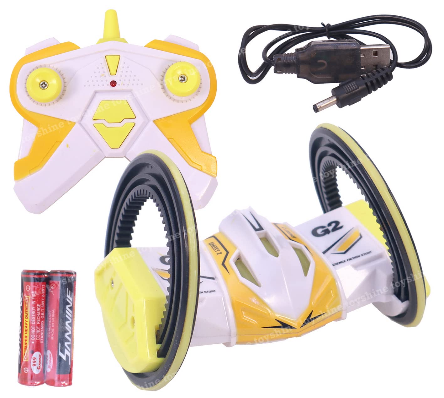 Toyshine Two-Wheeled Strike 2.4GHz 360° Rotating Remote Control Stunt Car with Lights Rechargeable with Wide Tires for Kids Boys Age of 4-12 Yellow (B0CDBSZVRV) Amazon Price History, Amazon Price Tracker