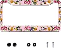 Vista 15 de 【2Pcs】 Personaliza marcos de matrícula con patrón tradicional de olas del océano, marcos de matrícula de acero inoxidable para automóvil, accesorios