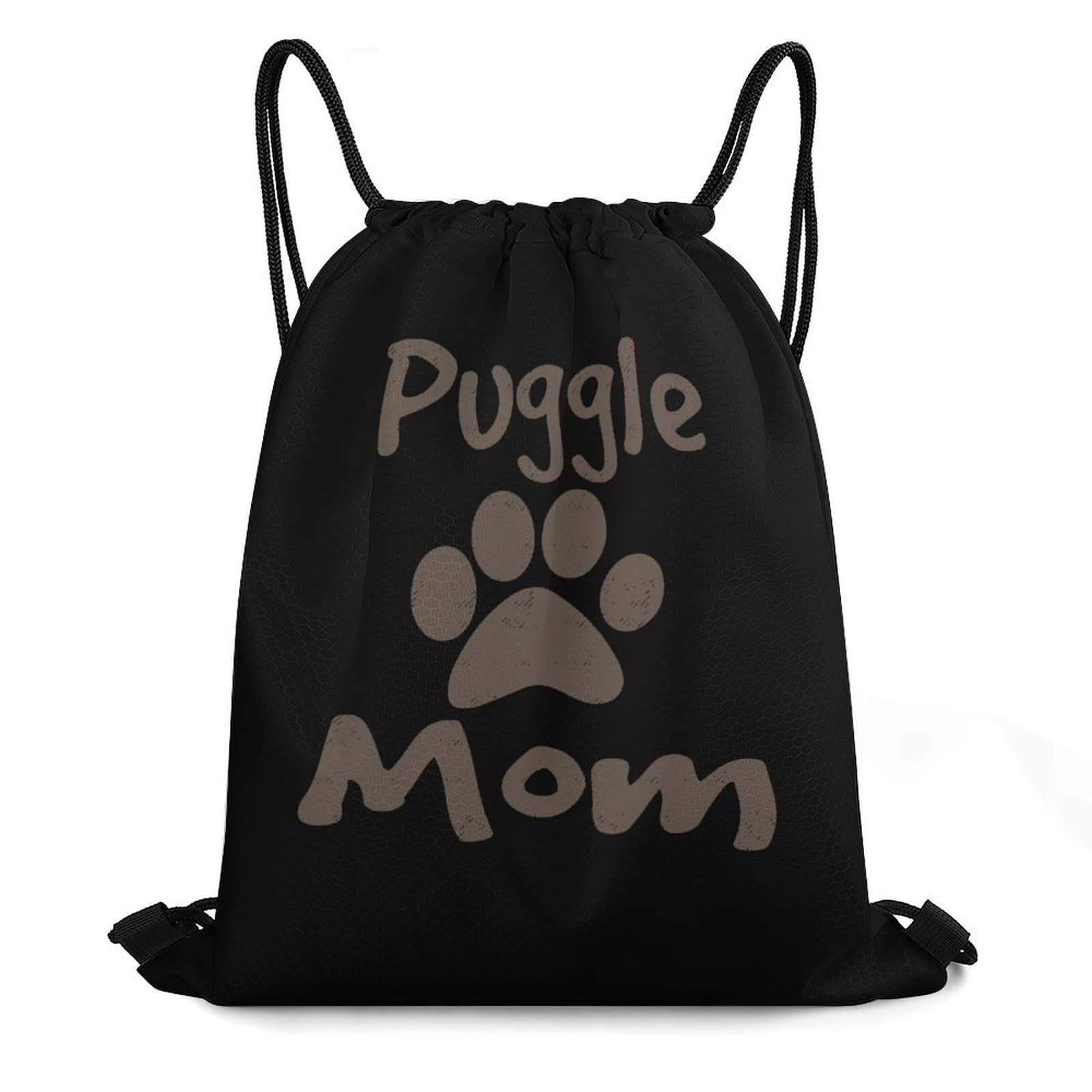 Puggle Mom Drawstring Backpack Durable Sport Gym Bags Daypack for Men Women 35 * 42cm