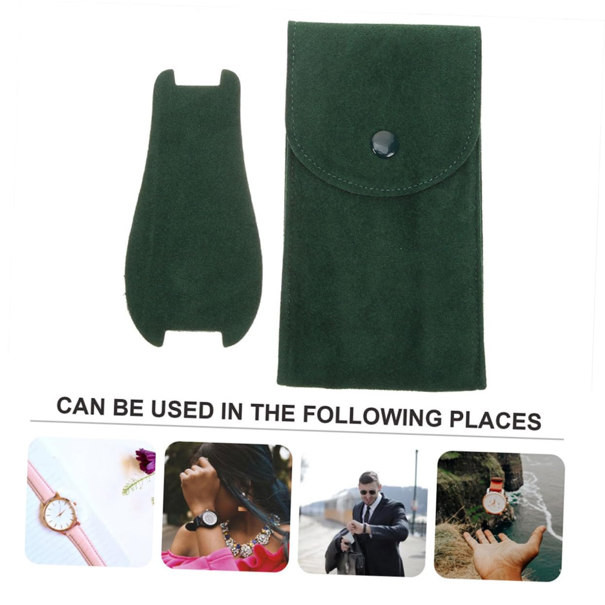 Hemobllo 4 Sätze Aufbewahrungstasche Ansehen Reisen Sprechen Wasserdicht Schutz Uhrentasche Beobachten Sie Den Halter Uhr Ärmel Betrachten Beutel Flanell Green 2 Stück * 4