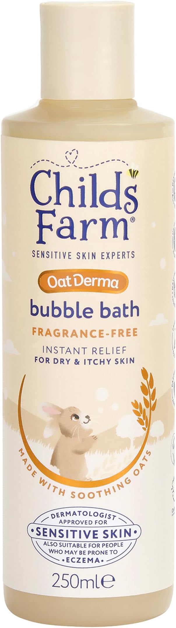 OatDerma Bubble Bath, Fragrance Free, Soothing Hydration for Sensitive Skin, Baby, 250ml