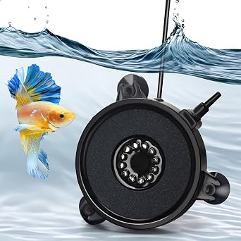 DaToo Aquarium LED Air Bubble Stone Disk Bubble Light 4 Inch with 6 Dazzle Color LEDs Fish Tank Oxygen Bubble LED Light Color Auto Changing with 3.5ft Air Tubing