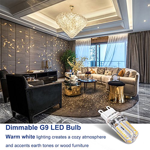 Ygs-Tech Dimmable G9 Led Bulbs, 4W(35W Halogen Equivalent), 3000K Warm White, Cri80, G9 Base Bulb For Chandelier, Interior Decoration Lighting, Commodity Display Lighting, 6-Pack #TOP4