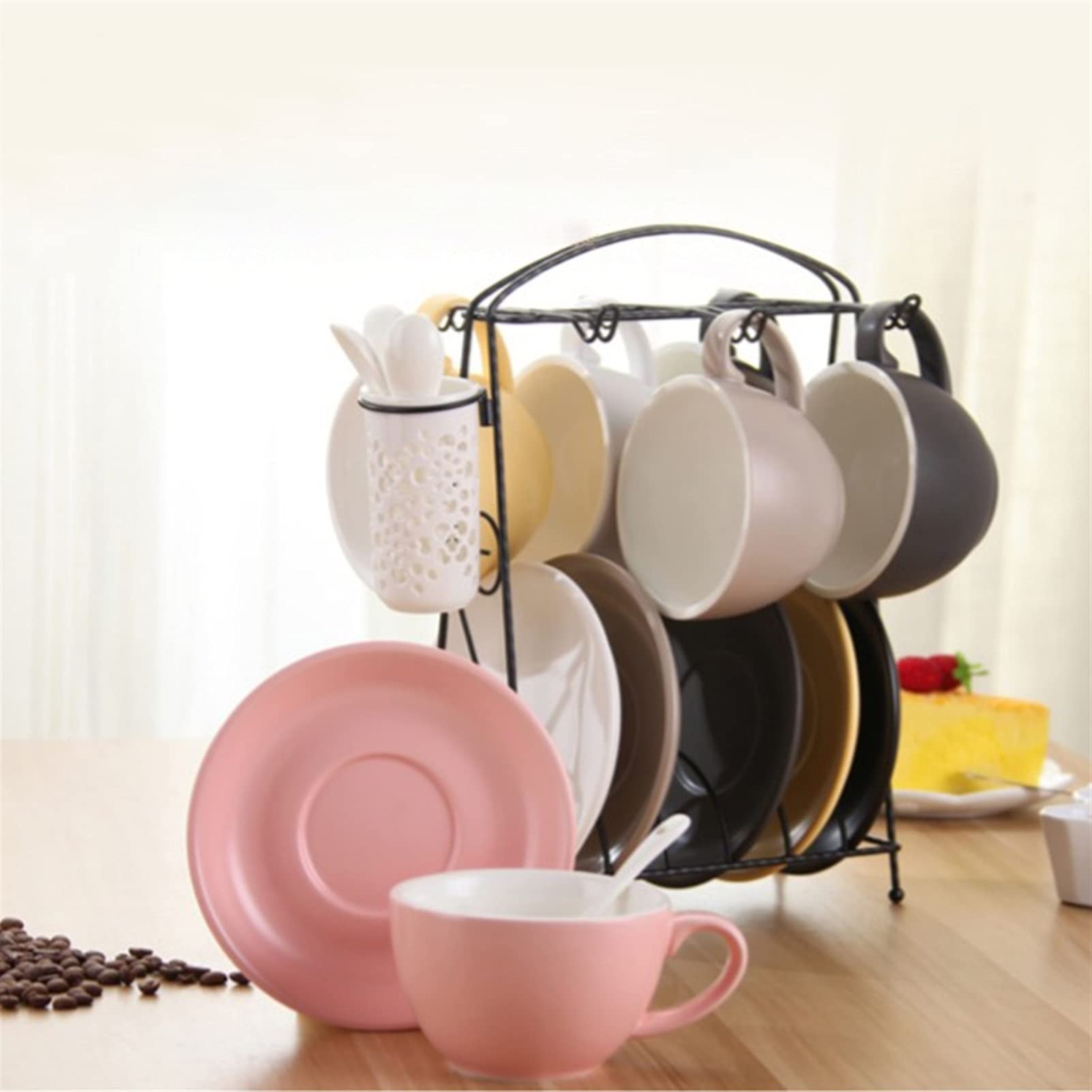 Tazze da caffè Tazza di caffè della Tazza di tè del pomeriggio di Stile di Stile Europeo di Stile della Tazza di caffè di Ceramica della Tazza di caffè del pomeriggio Set di Tazze da caffè(A)