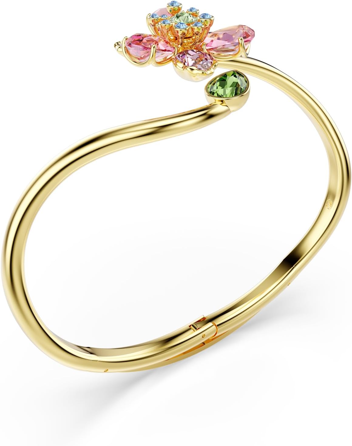 Swarovski Idyllia bangle, Mixed cuts, Flower, Multicolored, Gold-tone finish - Image 3