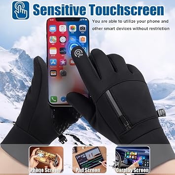 Winter Gloves for Men Women - Waterproof Thermal Glove for Cold Weather, Warm Gloves for Running Cycling
