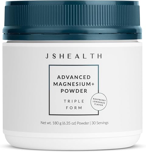 JSHealth Vitaminas Advanced Magnesium+ Polvo con Glicinato de Magnesio y Citrato - 3 formas biodisponibles, 400 mgporción
