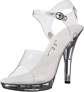 Ellie Shoes Womens M-Brook Peep Toe Casual Slingback Sandals, Clear, Size 10.0