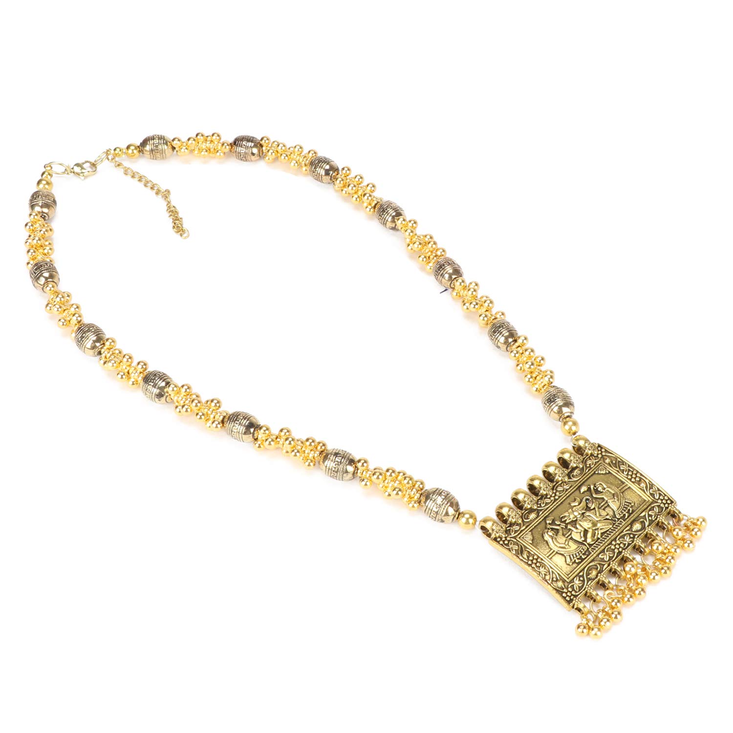 Aradhya Stylish High Finished Golden Oxidised Pendant Chain Necklace for Women (B0859WRTR5) Amazon Price History, Amazon Price Tracker