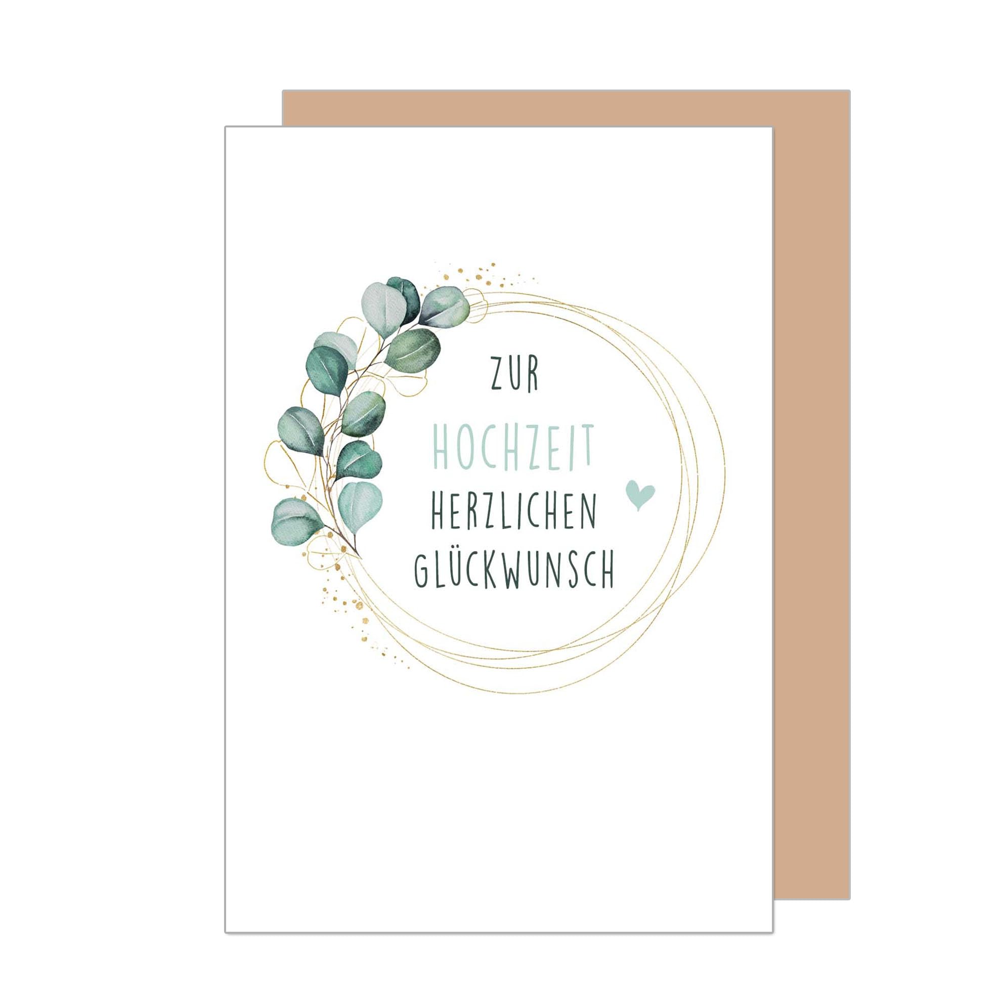 Edition Seidel Premium Glückwunschkarte Zur Hochzeit Mit Umschlag Aus Kraftpapier. Hochzeitskarte Grußkarte Vermählung Just Married Wedding Brautpaar