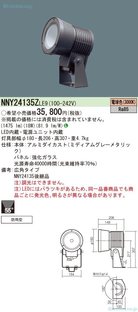 Amazon.co.jp: パナソニック(Panasonic) スポットライト LED 200形