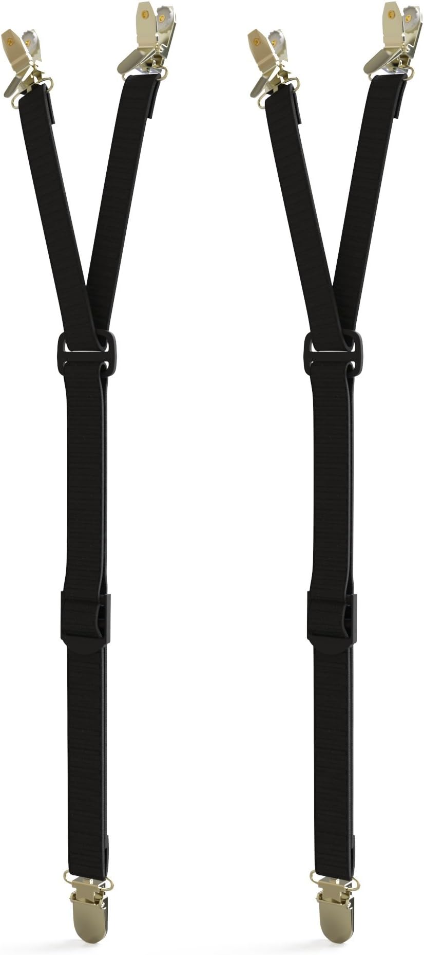 Shirt Garters - Military Shirt Garters - Shirt Stays with Round Clips (Y Style)