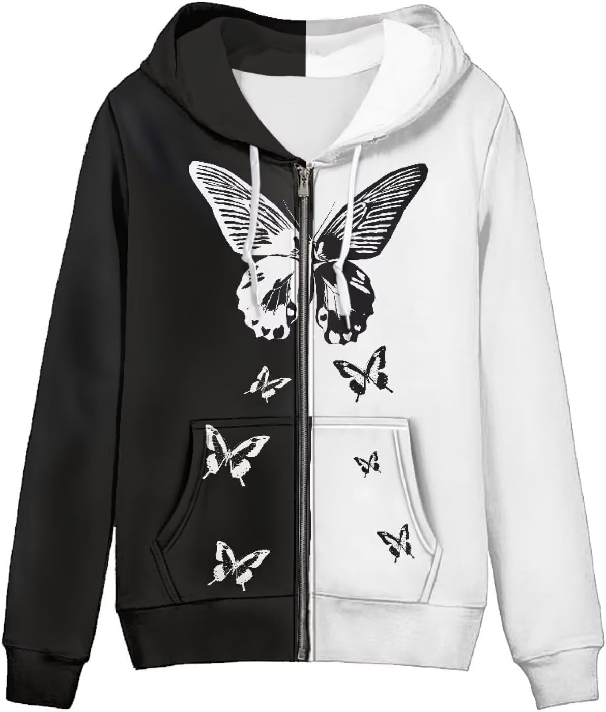 Thin Oversized Zip Up Hoodie with Pockets Women Lightweight Sweater Graphic Sweatshirts for Women Size XS-5XL
