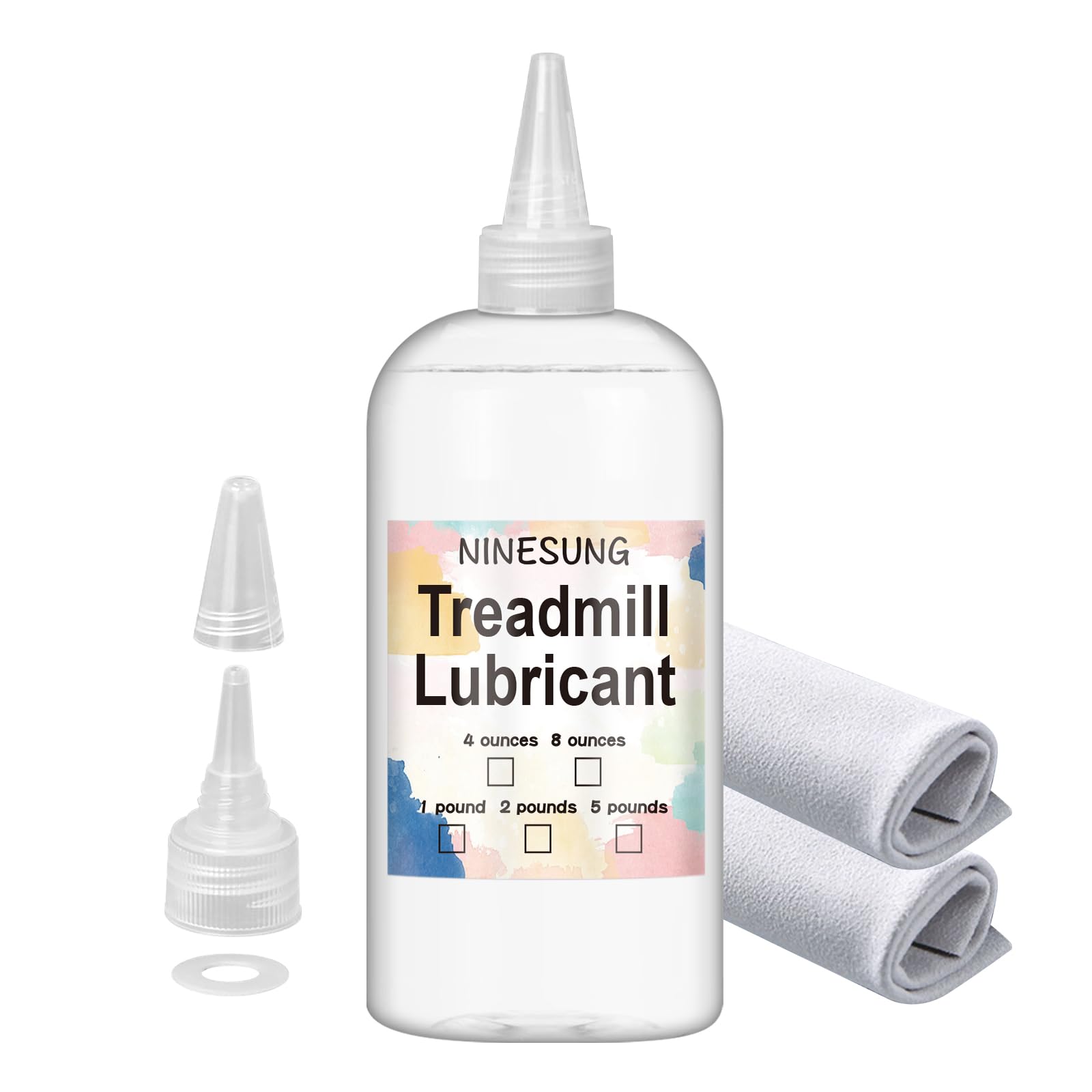 Treadmill Lubricant for Belt, Treadmill Lube, Treadmill Oil with Hard Application Tubes & Oil Absorption Cloth and Precision Screw Caps, Suitable for Nearly All Type of Treadmills - 4 oz