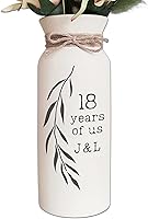 Personalized 18th Wedding Anniversary Porcelain Vase - Custom '18 Years of Us' Gift for Wife, Husband or Couple