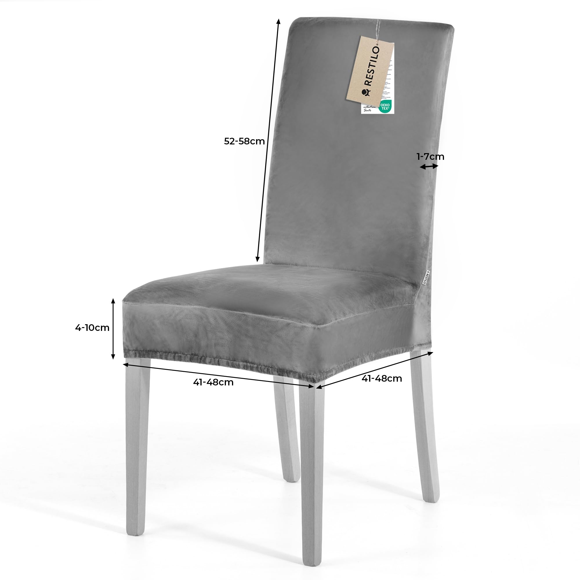 Set di 4 coprisedie, elastici, lavabili, per sala da pranzo, cucina, ristorante, hotel, banchetti, matrimoni, feste