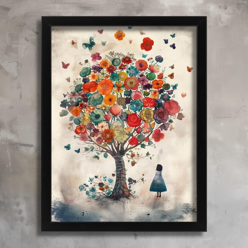 Art Abstrait A0 Poster sur Canvas Arbre de la Vie Décoration Grand Salon