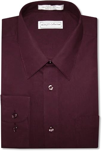 Cotton Solid Burgundy Color Dress Shirt 