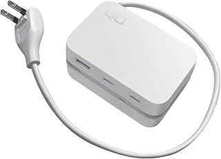 CIO 電源タップ USB付 Polaris CUBE Built in CABLE 卓上 旅行 持ち運び 延長コード 0.5m 収納リール付 合計5口 Type-C Type-A AC差込口 小型 急速充電 iPhone 17 / 16 / 15 Android Macbook iPad Galaxy その他対応(ホワイト)