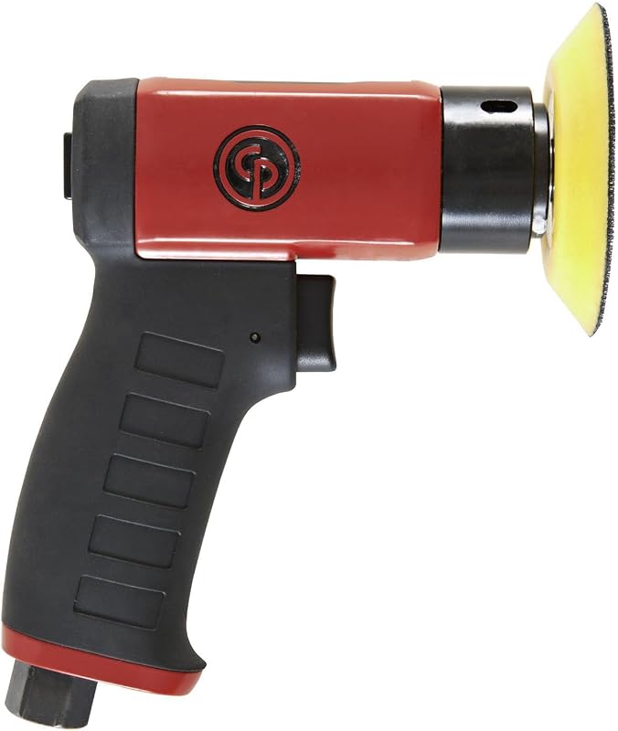 Chicago Tire CP7200 - Lijadora rotativa aleatoria de aire, mejoras para el hogar, herramientas para trabajar la madera, pulidora, eliminación de óxido, trabajo pesado, herramienta rotativa, mango de pistola, gancho y bucle, 3 pulgadas (75 mm), 15000 RPM
