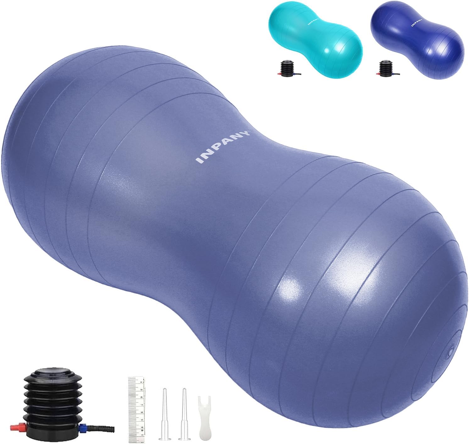 INPANY Peanut Ball - Exercise Ball for Labor Birthing, Anti-Burst Physical Therapy for Kids, Core Strength, Flexible Seating, Home & Gym Fintness, Sensory Chair Wiggle Seat for Girls and Boys