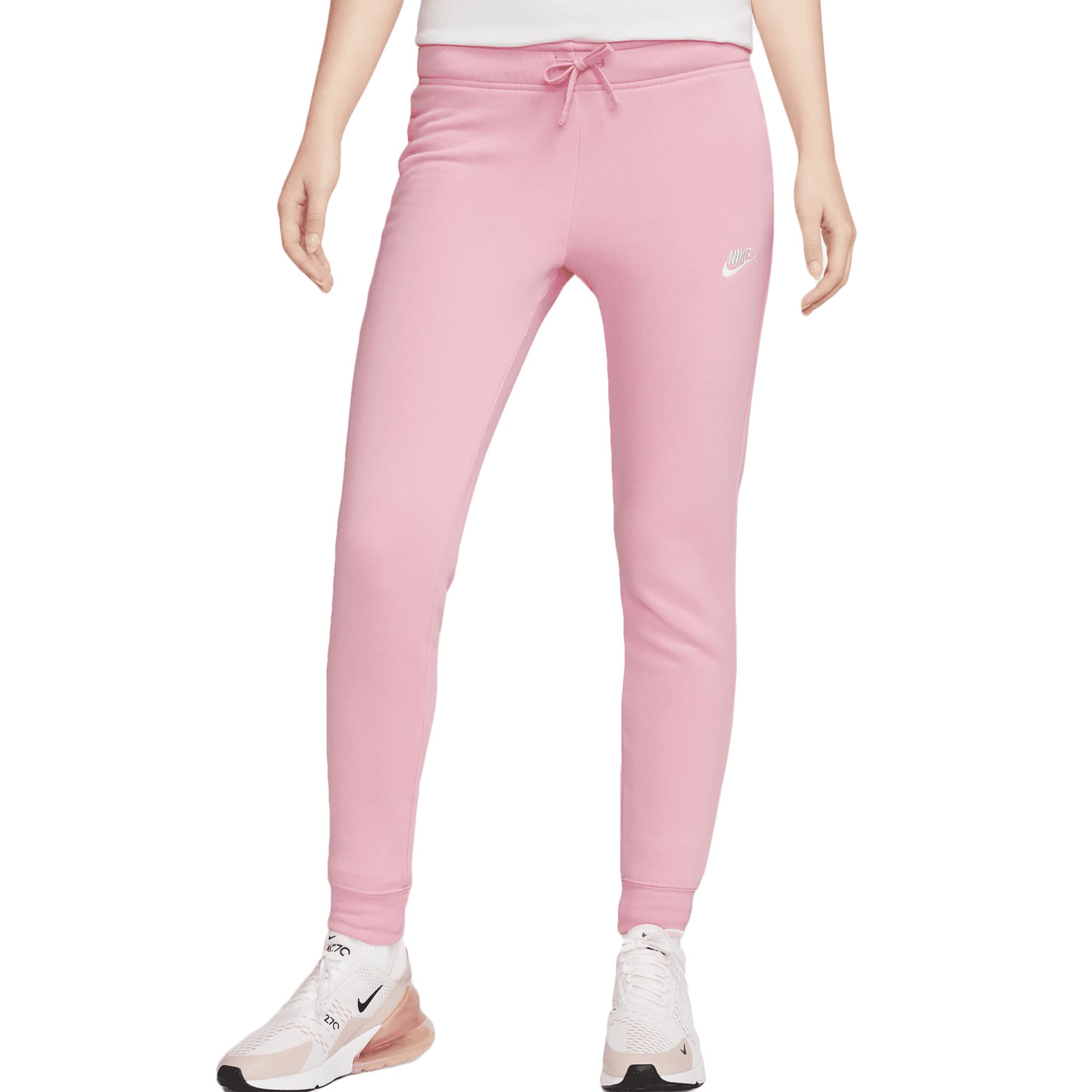 Nike Pantalon Femme Mid-​Rise Slim Rose, Rose/​Blanc, M