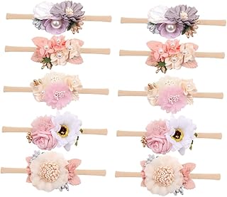 10 Pçs Tiara De Flores Infantil Tiaras De Flores Tiara De Bebê Floral Acessórios De Cabelo Para Crianças Tiara De Cabelo De Laço Para Bebê Adereços Para Fotos De Bebê Tiara