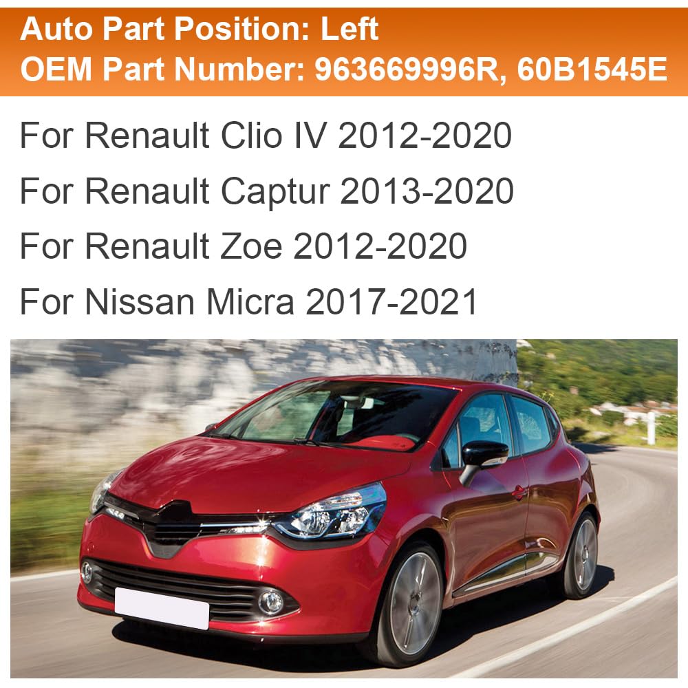 BSSTORE Glace de Rétroviseur Chauffant pour CLIO 4, CAPTUR, MICRA 5, ZOE ( Gauche - Côté Conducteur BSSTORE Glace de Rétroviseur Chauffant pour CLIO 4, CAPTUR, MICRA 5, ZOE ( Gauche - Côté Conducteur