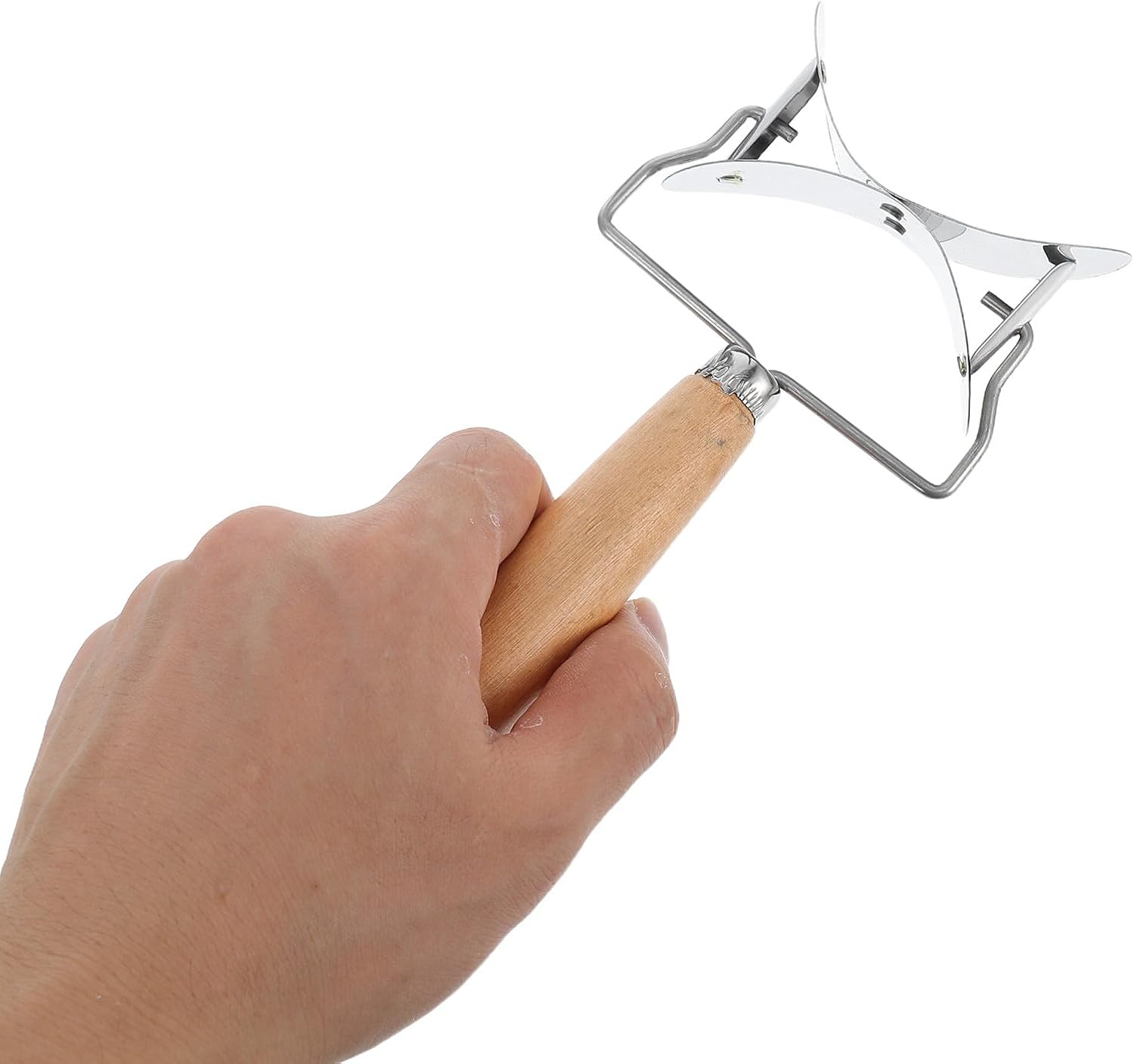 Stainless Steel Dumpling Wrapper Cutter with Wooden Handle for Kitchen Use