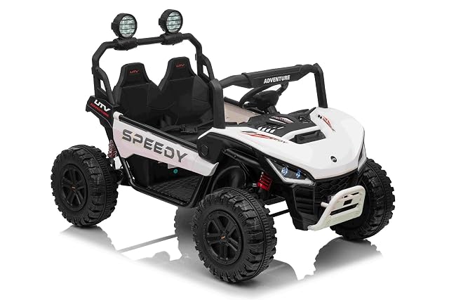 Foto 6 de 8 de Coche eléctrico para niños T-Rex Ride 4x4, Dos plazas, 24V, Blanco, Reproductor MP3 con Entrada USB/AUX