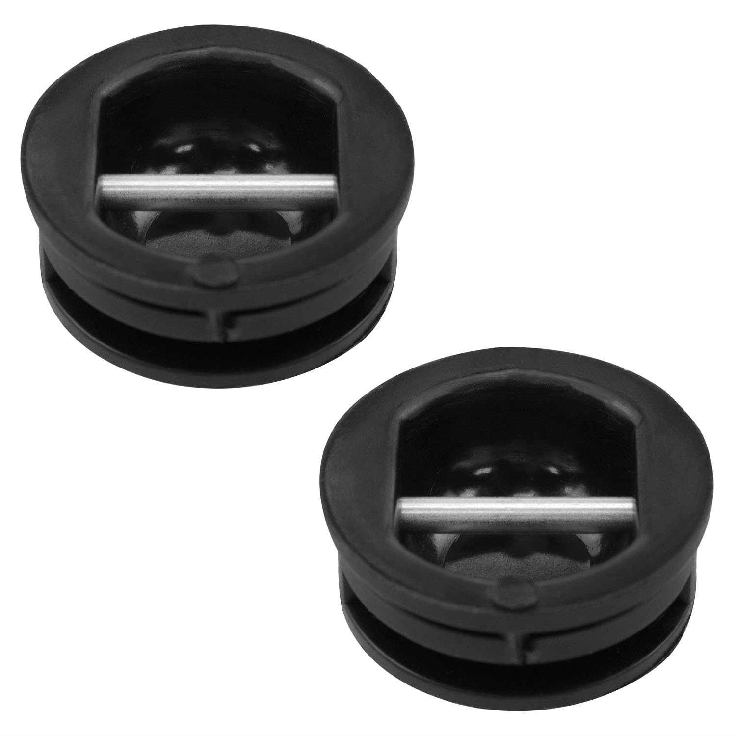 Dsjnf Round Cup Surfboard Rope 30x12mm/1.18x0.47 Inch Professional Surfboard Accessories Leash Plug Water Sports Replacement Parts 2PCS (Black)