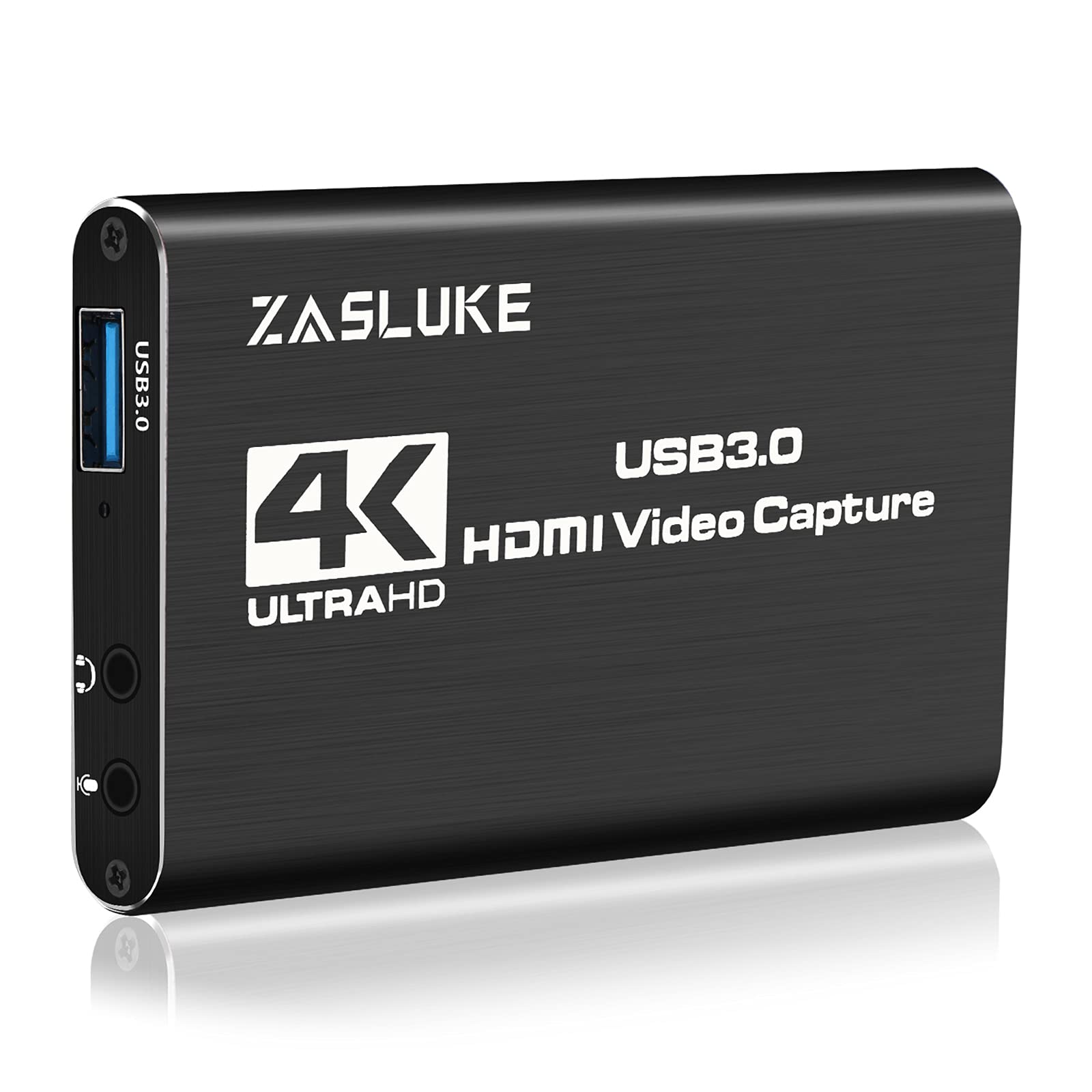 ZasLuke Game Capture Card, USB 3.0 Audio Video Capture Card with HDMI Loop-Out 1080P 60FPS Live Streaming HDMI Capture for PS4, Nintendo Switch, Xbox One&Xbox 360 and More (Black)