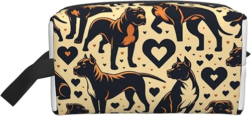 Miniatura 1 de Augenstern Travel Makeup Bag Pitbull-Dog-Heart Portable Toiletry Organizer Large Capacity Storage Bag Travel Pouch