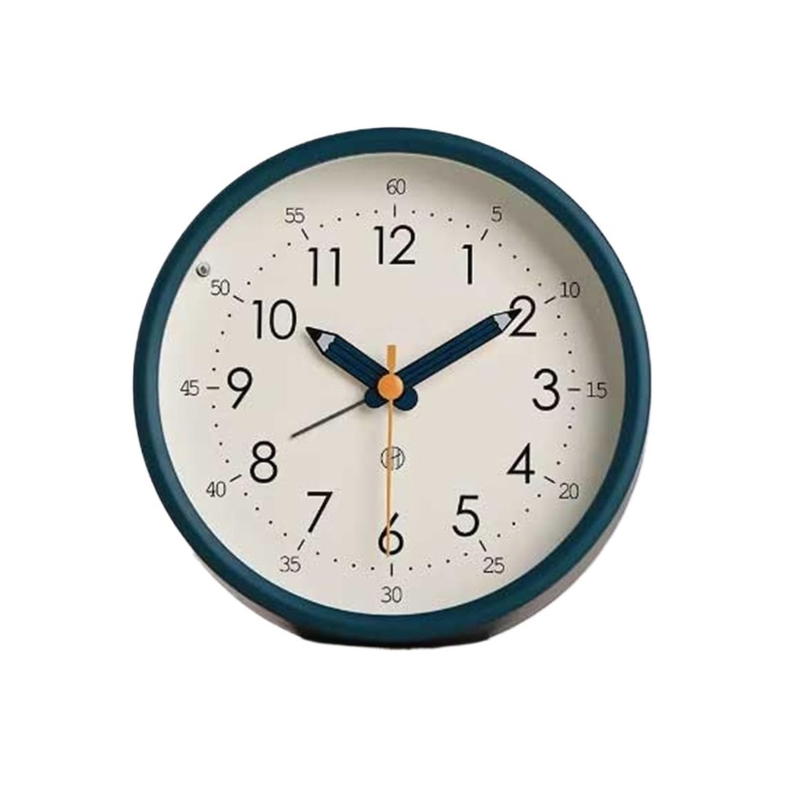 YHxFlux Table clocks Round Analog Alarm Clock Battery Operated for Living Room Kitchen Bedroom Office School Dormitory Bedside Tabletop for bedrooms(Green)