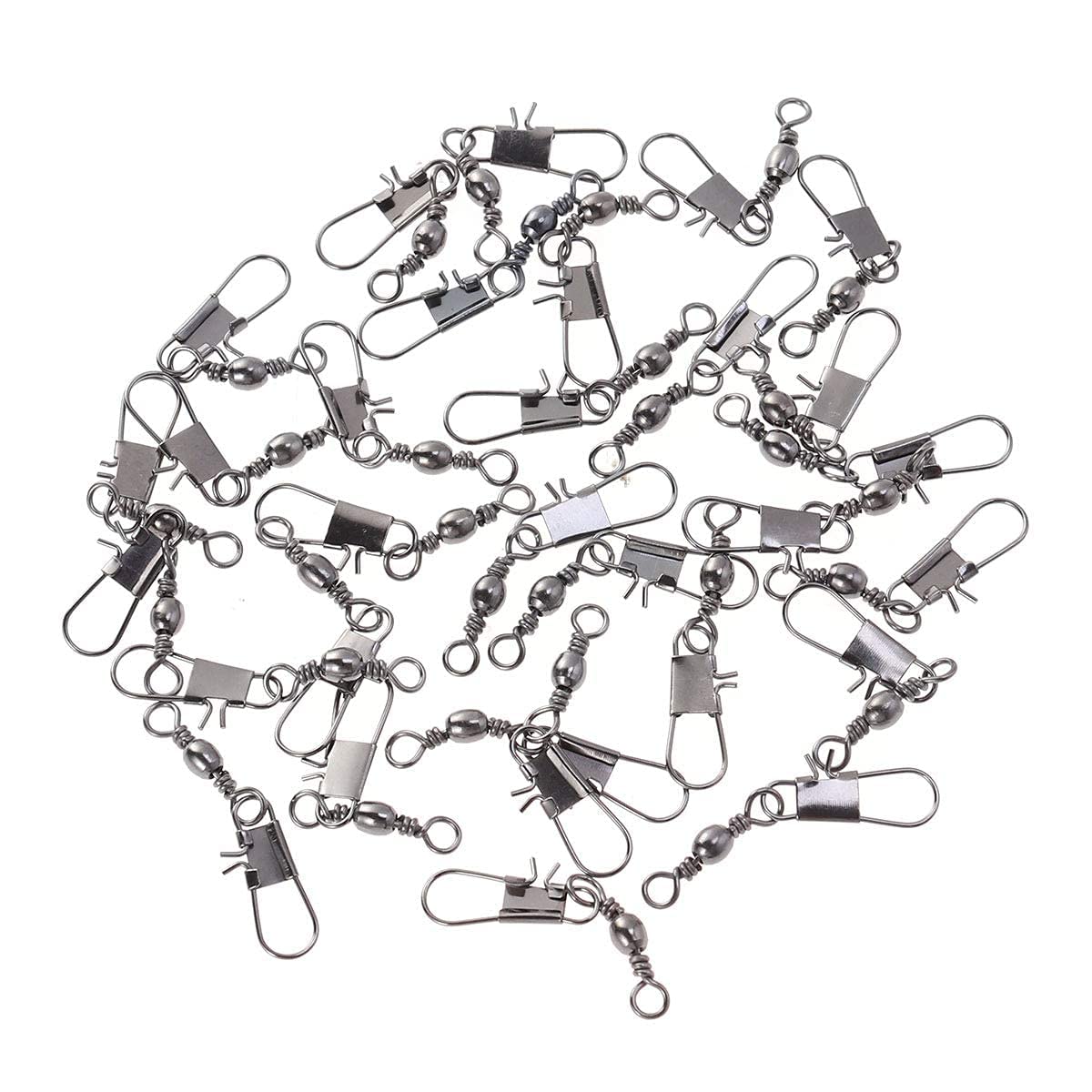 Fishing Stainless Steel Swivel with snap Lock Nickle Coated Size #4 Test- 20kg