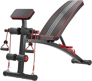 Banco de pesas, banco de mancuernas, bancos de pesas estándar, silla de fitness multifuncional, banco de prensa Bird, taburete, respaldo con ajuste de 7 velocidades, plegable y almacenamiento.