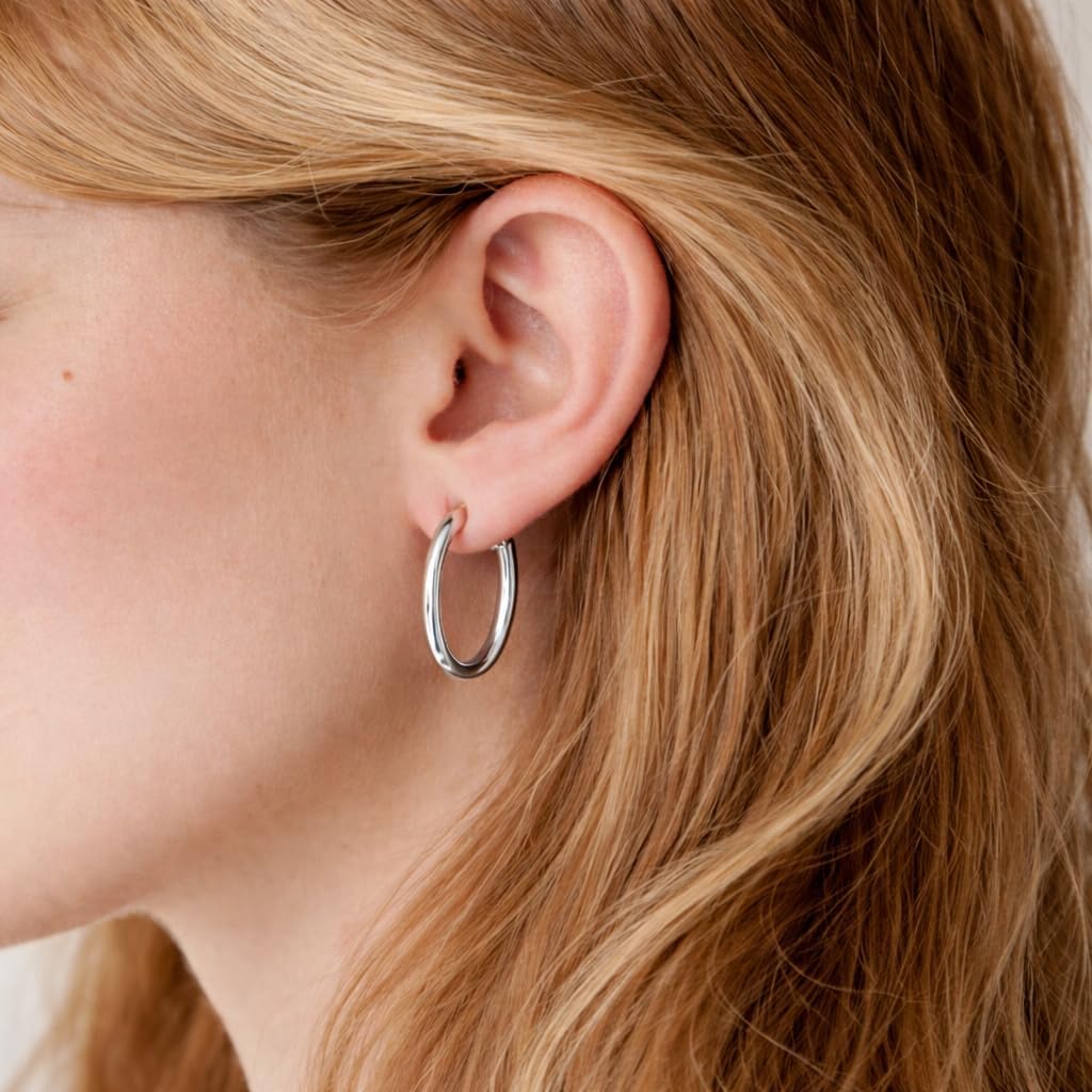 14K Gold Earrings for Women - Lightweight, Hypoallergenic, Swiss Craftsmanship, Classic Round Design - Ideal Gift for Sensitive Ears, Everyday Wear & Yoga Enthusiasts with 14k Gold Earrings