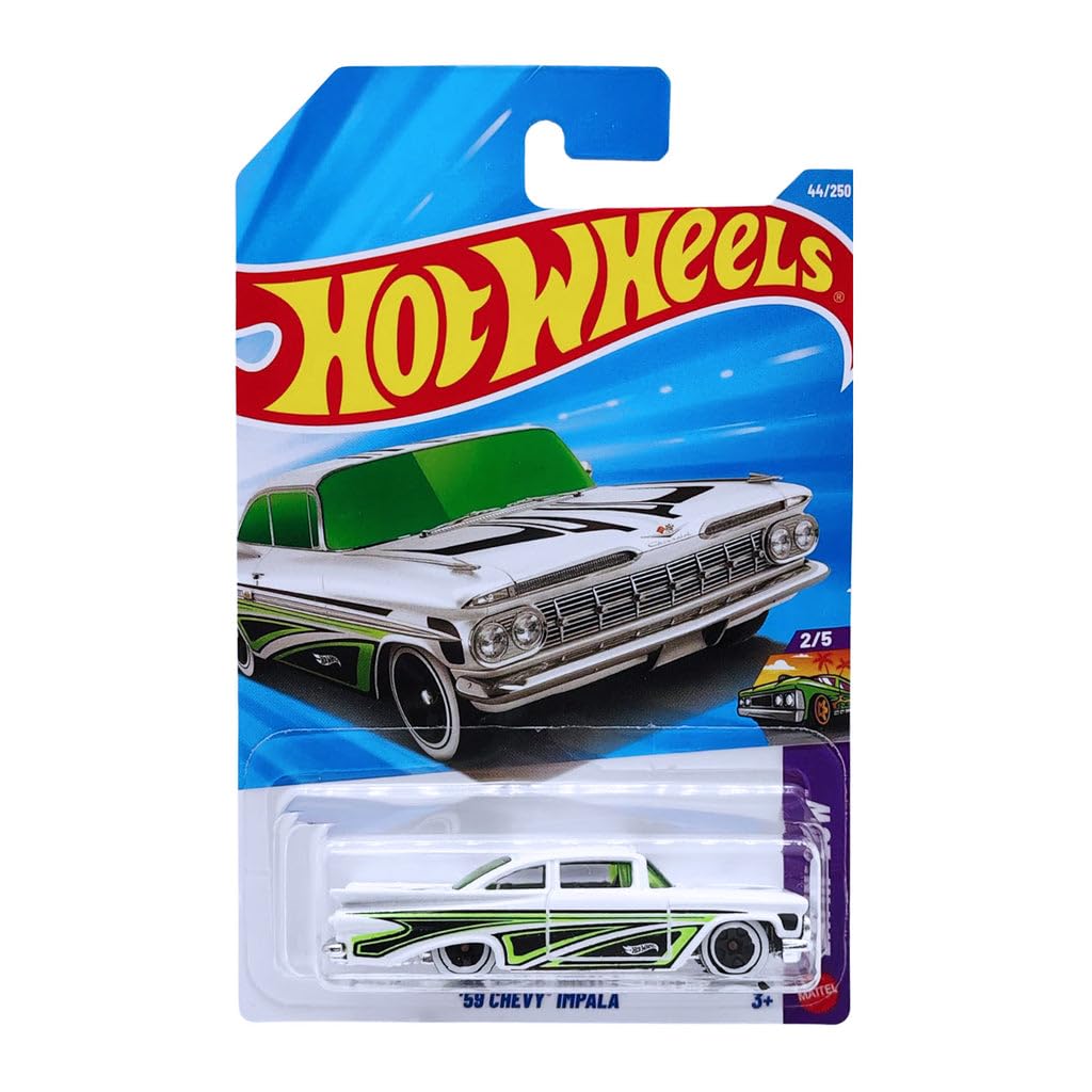 Hot Wheels 59 Chevy Impala Layin Low Ages 3 and Up 44/250 (White)-picture-44