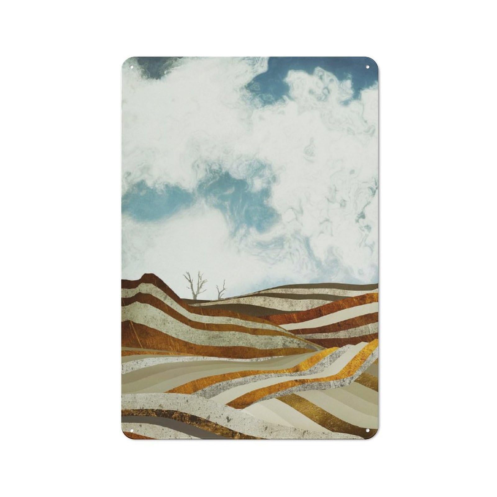 Junmoney Style-24 Desert Calm Retro Metal Wall Sign 30X20cm For Living Room Or Hallway, For Collectors Decorating Living Rooms And Hallways