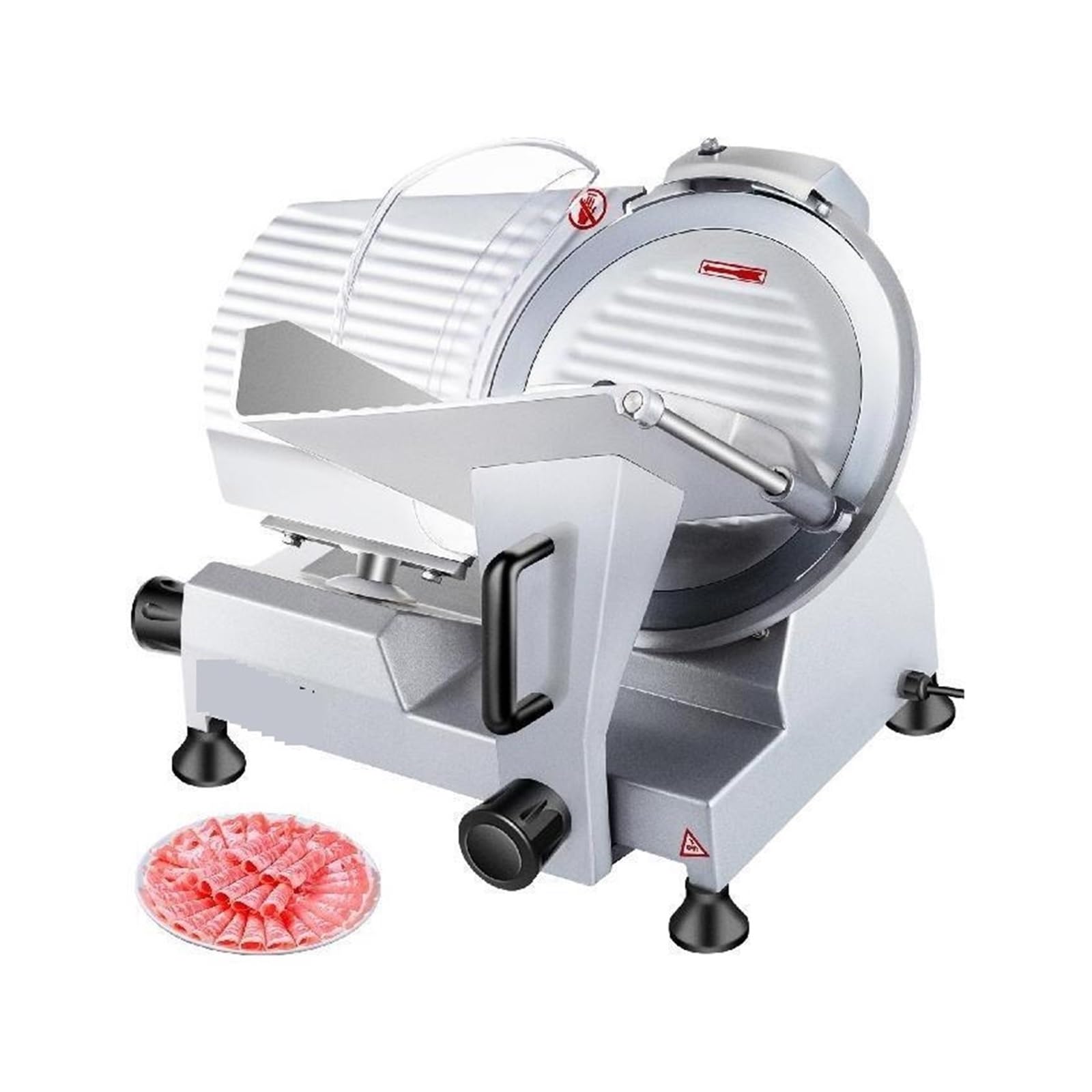 Cortadora de alimentos eléctrica con cuchilla 10 pulgadas, picadora y rebanadora carne for uso comercial, fiambres, queso, res, cordero pavo Para uso de bricolaje
