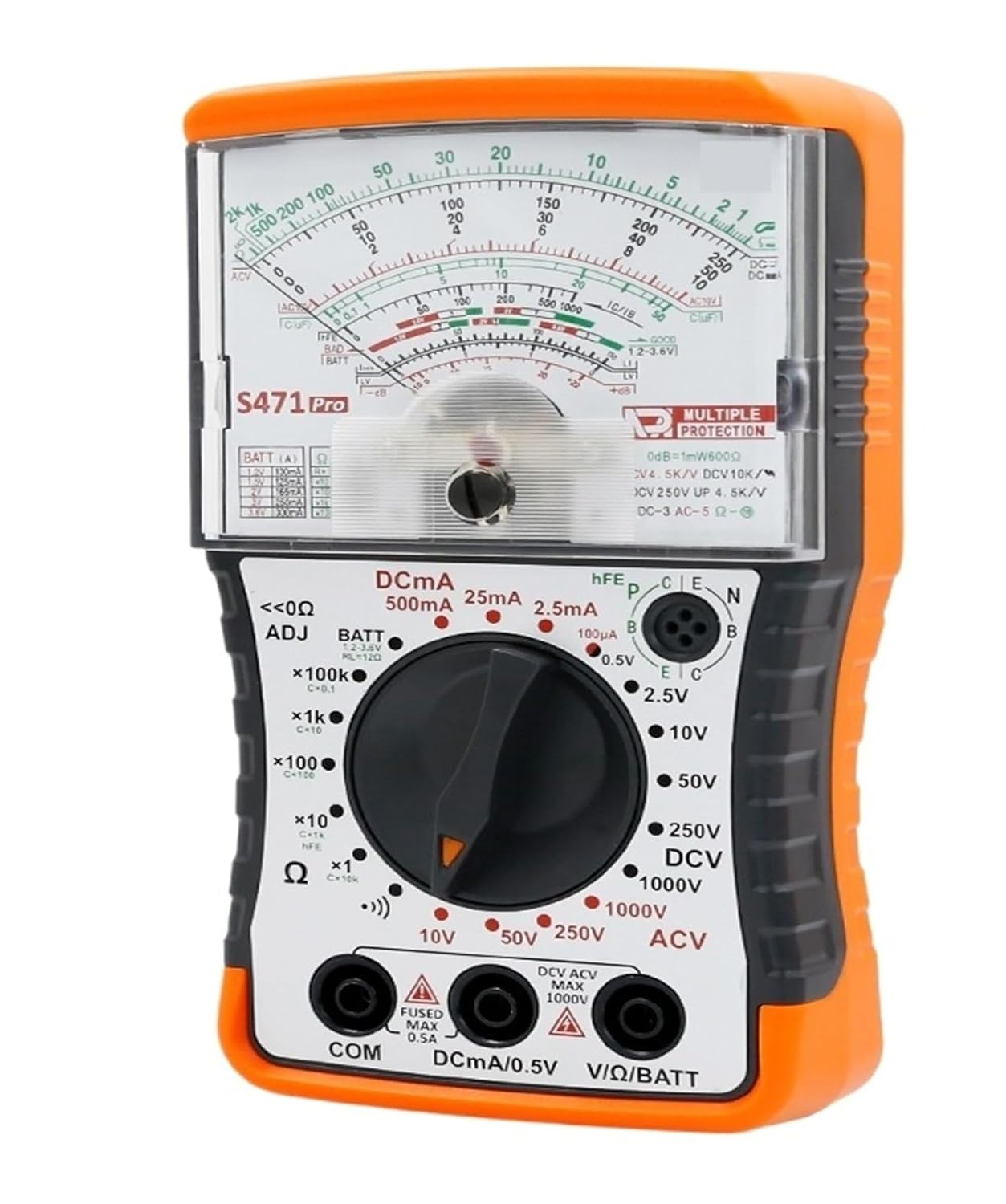 Multi Functional Tester S471PRO Fit for Mini Analog Multimeter, Universal High-Precision Mechanical Anti-Burn Digital Universal Meter