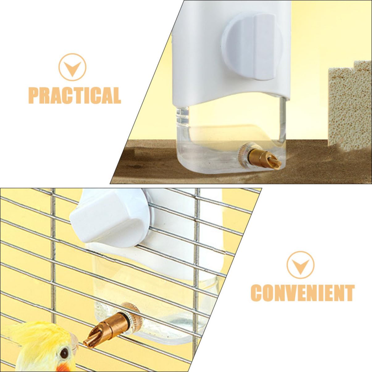 VANZACK 4pezzi Mangiatoia Per Uccelli Con Dispenser Automatico Per Capacità Facile Da Installare Per Pappagalli e Cocorite Accessorio Pratico Per Volatili