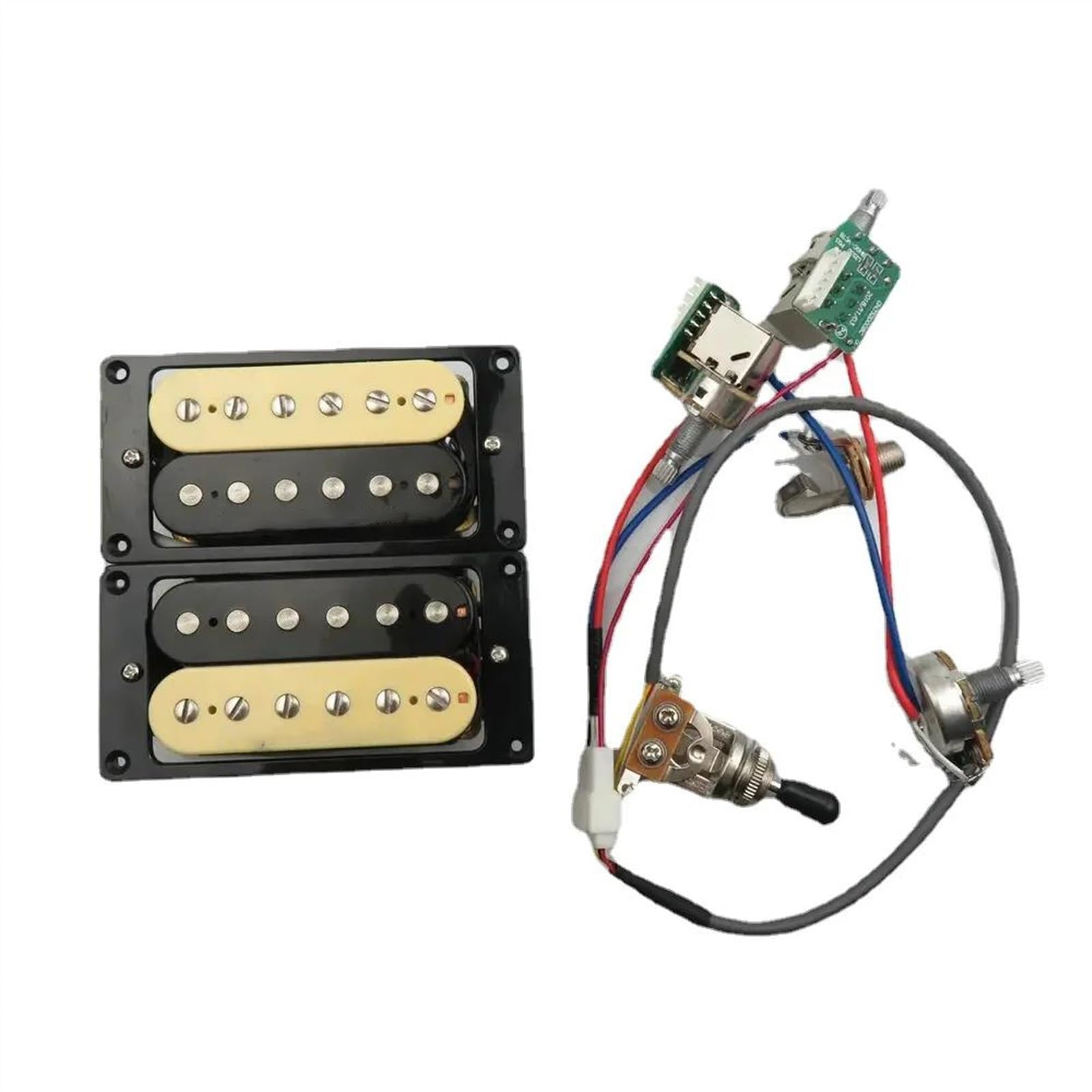 pezzi di ricambio per chitarra elettrica Pickup Per Chitarra Humbucker Pickup 4C Harness 2V1T Set Pickup Per Chitarra Elettrica(3/4)